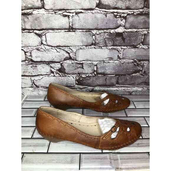 Pikolinos Brown Leather Cut Out Floral Pump Heel Shoes Women’s Sz 41EU/10.5M US - Picture 4 of 16